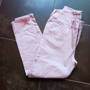Seven 7 Womens Jeans size 14 Light Pink Starlette Crop high Rise Skinny